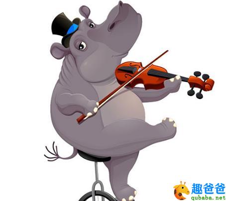 拉小提琴的大嘴河马