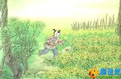 儿童急走追黄蝶